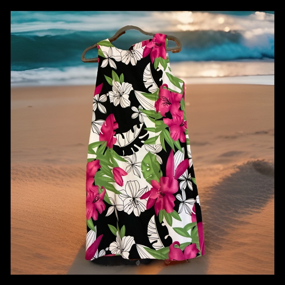 Dressbarn Women  Colorful dainty delicate  Hawaii Summer Vaca Floral Dress Sz 12